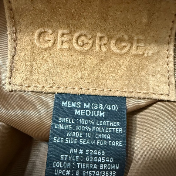 Tan Suede Leather Button-Up Field Chore Barn Jacket Men’s L/XL - Picture 7 of 8